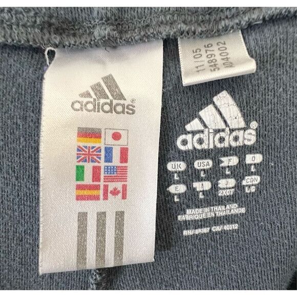 Adidas Cropped Grey Athletic Sweatpants With Tie Waist - Picture 2 of 5